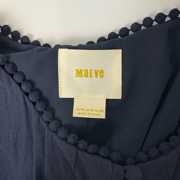 Anthropologie Maeve Festivity Swing Dress Navy with Tassels and Sequins - Picture 5 of 7